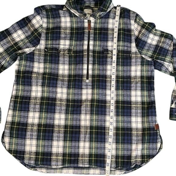 L.L. Bean Men's Multicolor XL 100% Cotton Henley Sweater 3/4 Zip 2 front Pockets - Picture 9 of 13